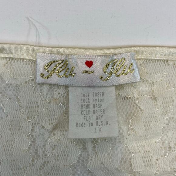 Ali & Ali Vintage Y2K Popcorn Lace Shrug Cardigan Ivory Sheer 1X Women's - Picture 2 of 7